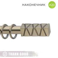 Декоративный наконечник Геометрия, Ø20 цвет золото антик