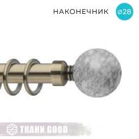 Декоративный наконечник Мрамор, Ø28 цвет золото антик