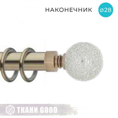 Декоративный наконечник Шар зеркальный, Ø28 цвет золото антик