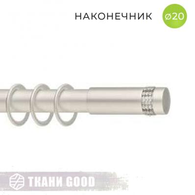Декоративный наконечник Цилиндр со стразами, Ø20 цвет сталь