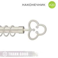 Декоративный наконечник Клевер со стразами, Ø20 цвет сталь