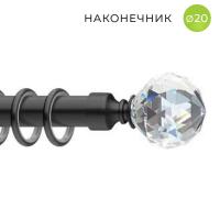 Декоративный наконечник Шар кристальный, Ø20 цвет черный