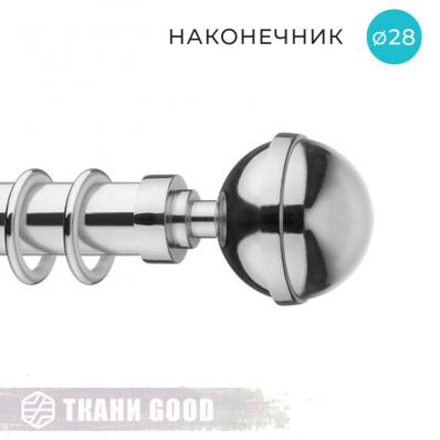 Декоративный наконечник Шар с ободом, Ø28 цвет хром