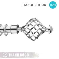 Декоративный наконечник Торнадо, Ø28 цвет хром