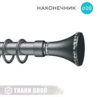 Декоративный наконечник Юла со стразами, Ø28 цвет графит