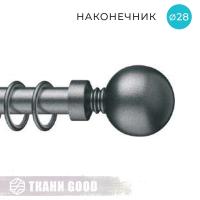 Декоративный наконечник Шар ионический, Ø28 цвет графит