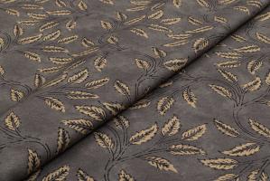 Ткань Dabu Leaf Charcoal  -  Galleria Arben / Галерея Арбен