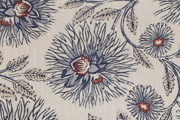 Ткань Dahlia Trail Indigo Cochineal  -  Galleria Arben / Галерея Арбен