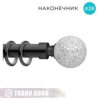 Декоративный наконечник Шар зеркальный, Ø28 цвет черный