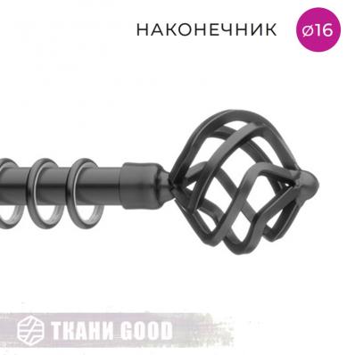 Декоративный наконечник Шар кованый, Ø16 цвет черный
