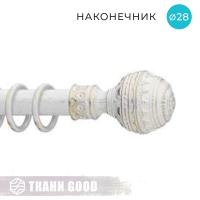 Декоративный наконечник Этно, Ø28 цвет белое золото ампир