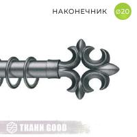 Декоративный наконечник Бурбон, Ø20 цвет графит
