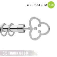 Декоративный наконечник Клевер со стразами, Ø20 цвет хром