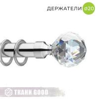 Декоративный наконечник Шар кристальный, Ø20 цвет хром