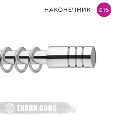 Декоративный наконечник Цилиндр, Ø16 цвет хром